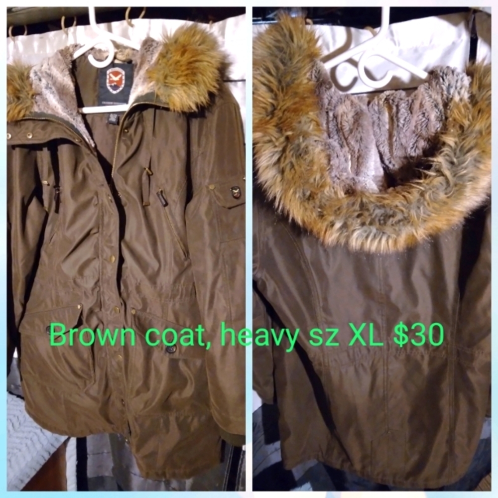 Brown heavy winter coat sz XL